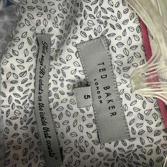 Ted Baker Mens Button Up Shirt Size S Blue Diamond Geometric Short Sleeve Casual - Picture 2 of 7